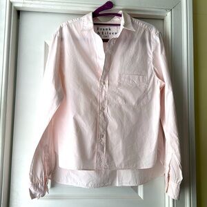 Frank and Eileen Silvio pink and white stripe shirt size S